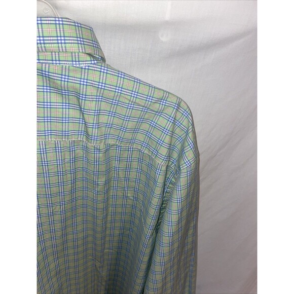 Untuckit Men’s Dress Shirt Size 3XL Green Blue Gingham Business Formal City - Picture 10 of 12
